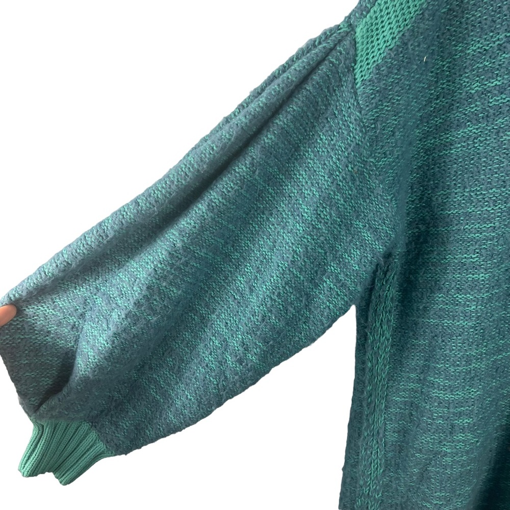 Free People Snow Drop Cardigan Slouchy Oversized Grandpa Sweater Size M Blue - Picture 9 of 15